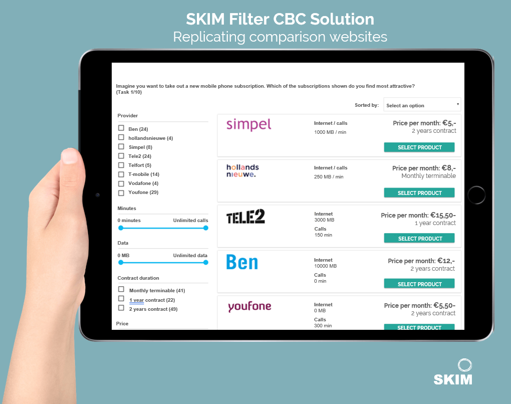 SKIM Filter CBC Research Technique for replicating comparison websites